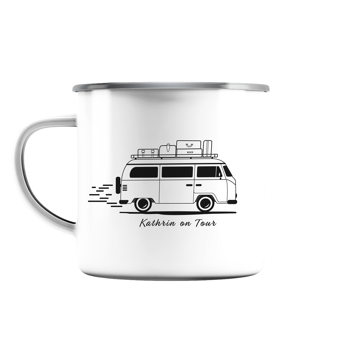 Emaille-Tasse "Keep It Simple. Vanlife" | Personalisierbar |