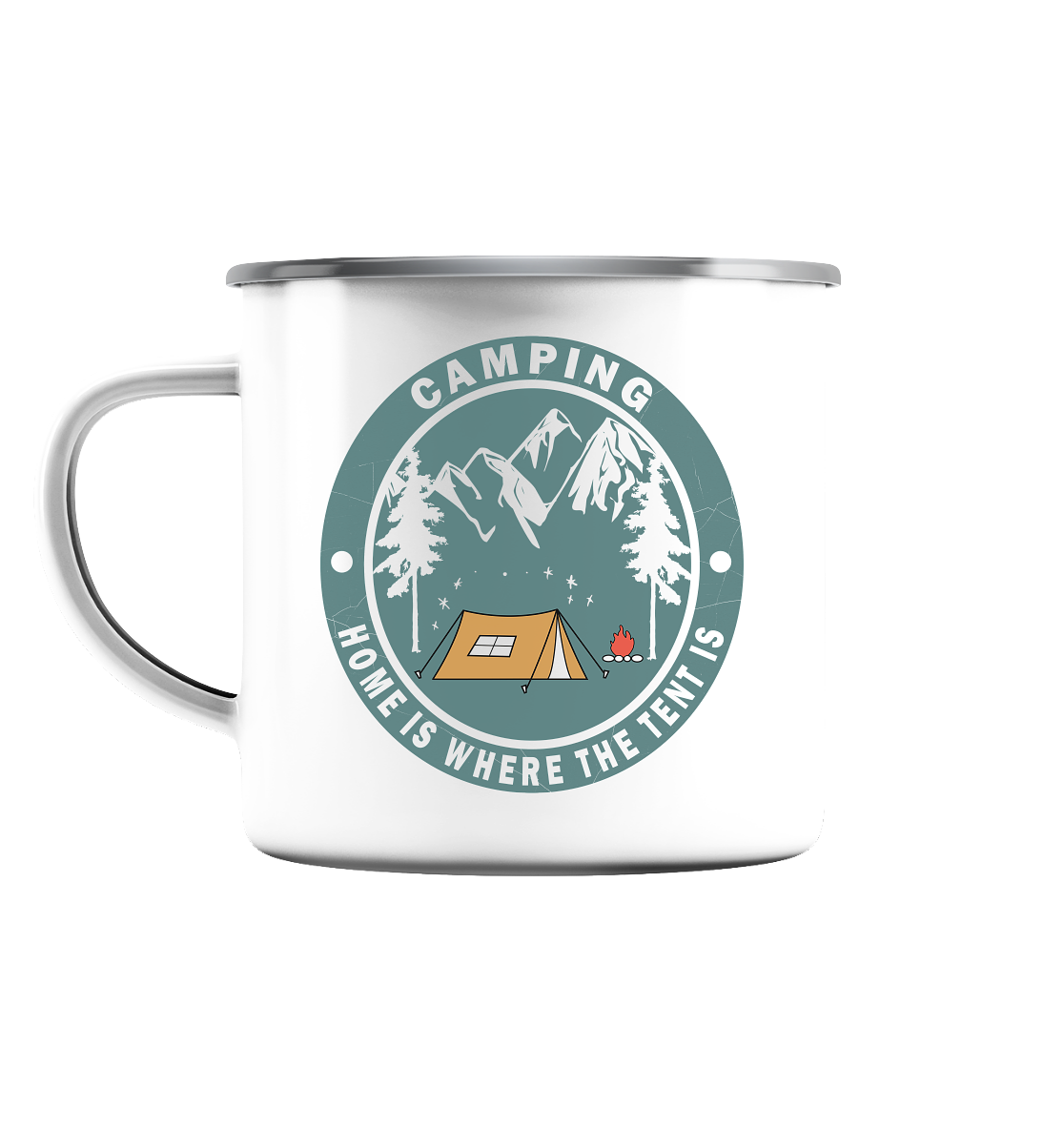 Emaille-Tasse "Camping"