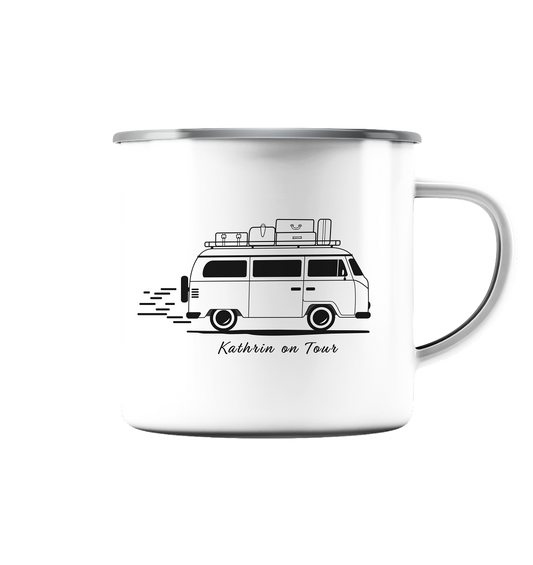 Emaille-Tasse "Keep It Simple. Vanlife" | Personalisierbar |