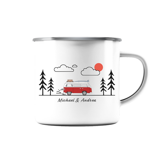 Emaille-Tasse "Vanlife" | Personalisierbar |