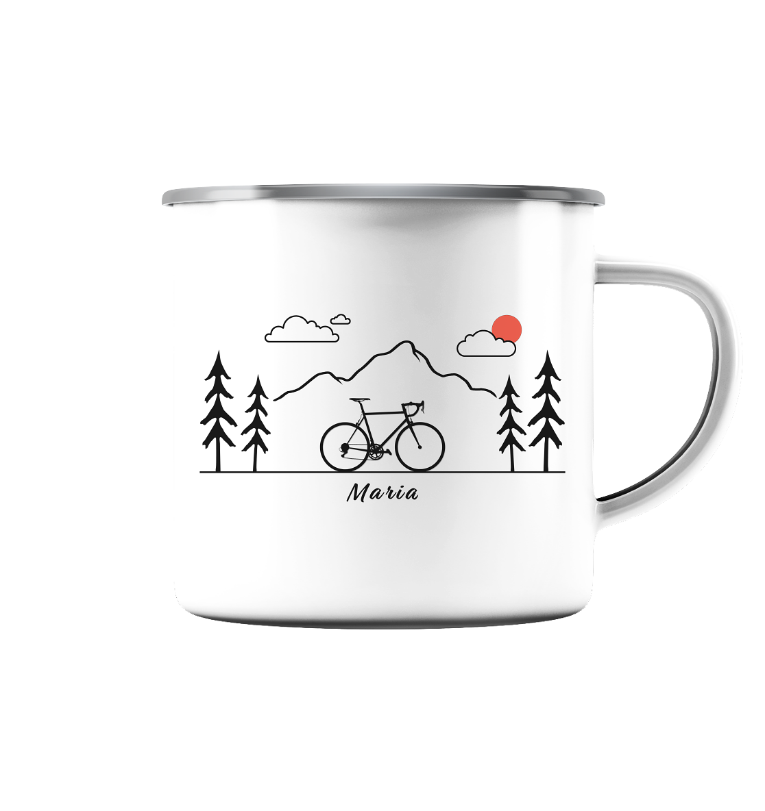 Emaille-Tasse "Fahrrad" | Personalisierbar |