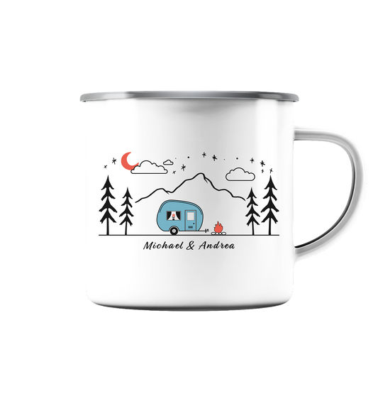 Emaille-Tasse "Caravan" | Personalisierbar |