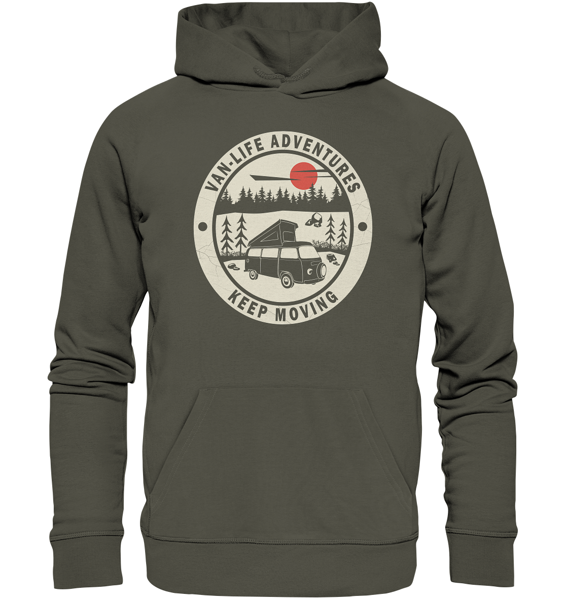 Hoodie "Vanlife - Keep Moving" | Bio-Qualität | Vegan | Unisex